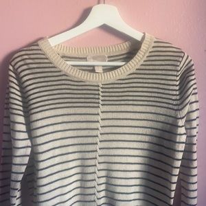 Cream and blue Striped sweater